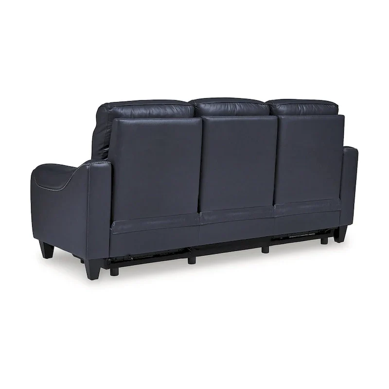 Leather Power Reclining Sofa with Adjustable Headrests and USB Charging