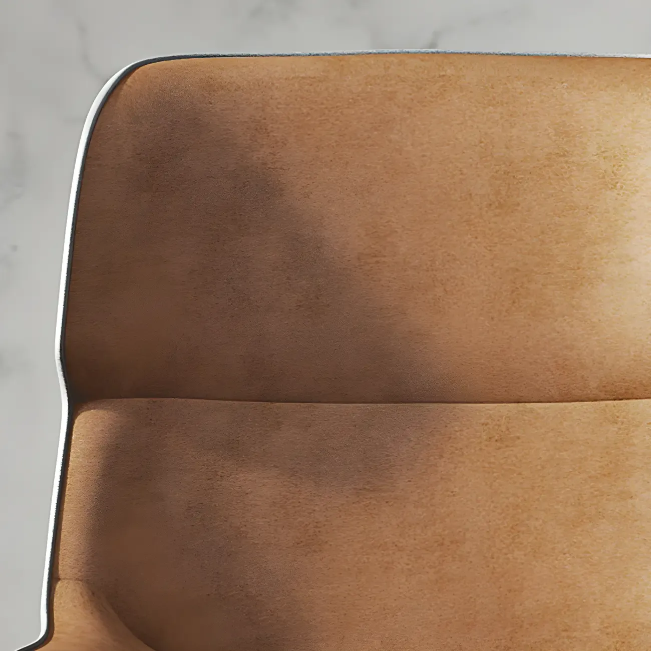 Camel Faux Leather Upholstered Dining Chair with Metal Legs