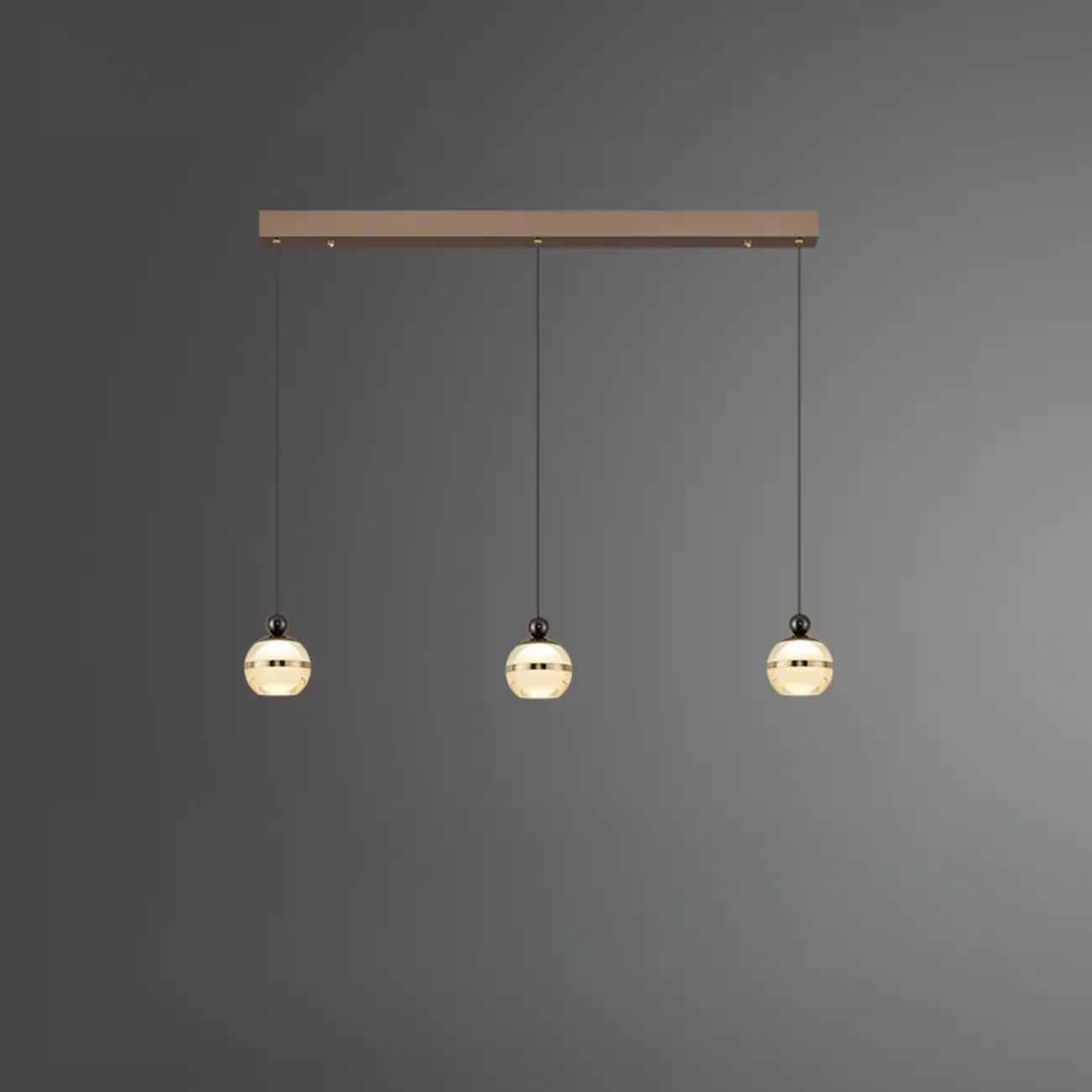 Modern Gold Glass 3-Light Adjustable Island Light