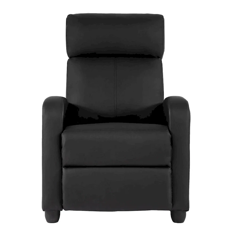 Nell Black 2-Point Massage Recliner Faux Leather Chair by Furniture of America