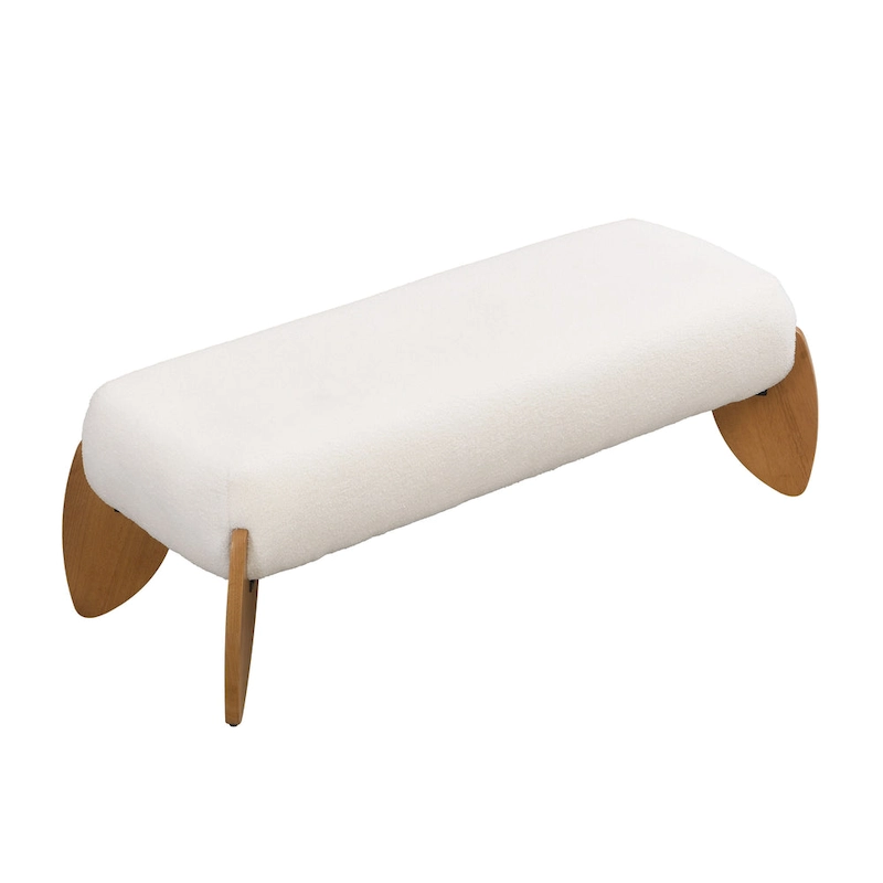 Christopher Knight Home - Clara White Boucle Ottoman Bench - 48 W x 19.5 D x 17 H