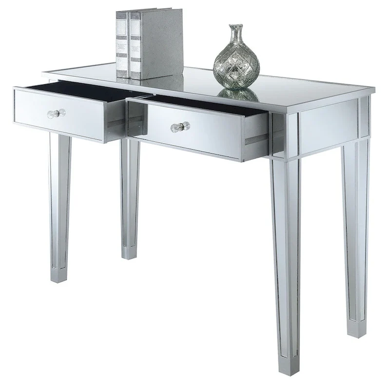 Mirrored 2-Drawer Desk Console Table