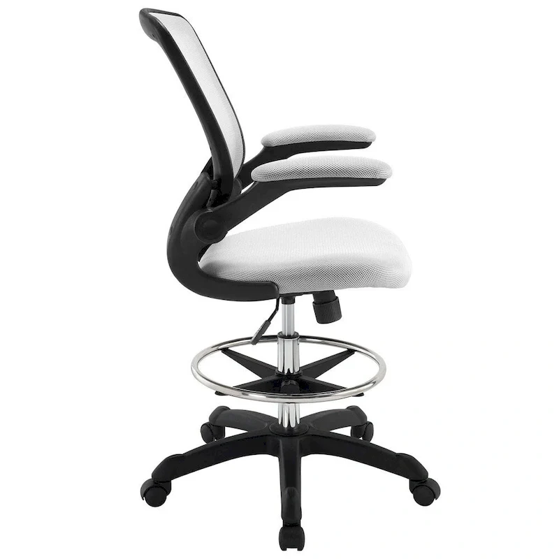 Adjustable Height Drafting Chair with Mesh Back & Rolling Casters