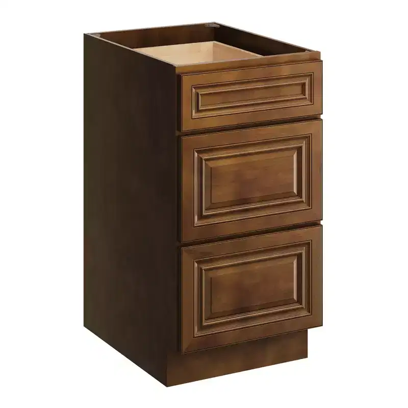CASAINC 18 in. W x 24 in. D x 34.5 in. H Base Kitchen Cabinet with 3 Soft-Close Drawers  RTA Plywood Cabinets