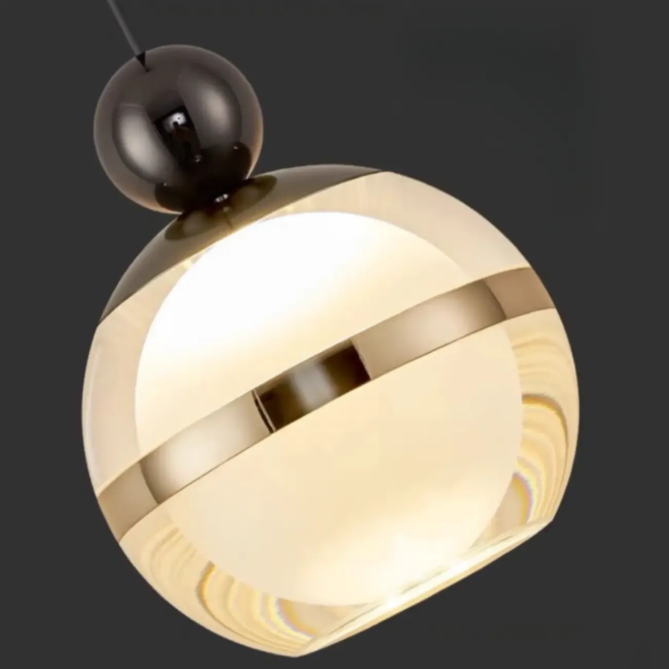 Modern Gold Glass 3-Light Adjustable Island Light