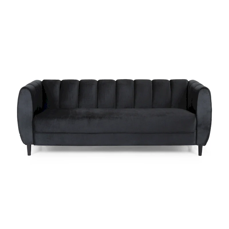 Bobran Modern Velvet 3-seat Sofa by Christopher Knight Home - 30.00 D x 83.25 W x 30.25 H