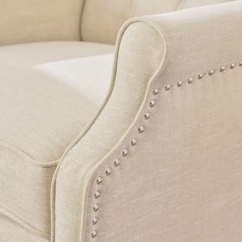 Tufted Fabric Wingback Recliner Club Chair