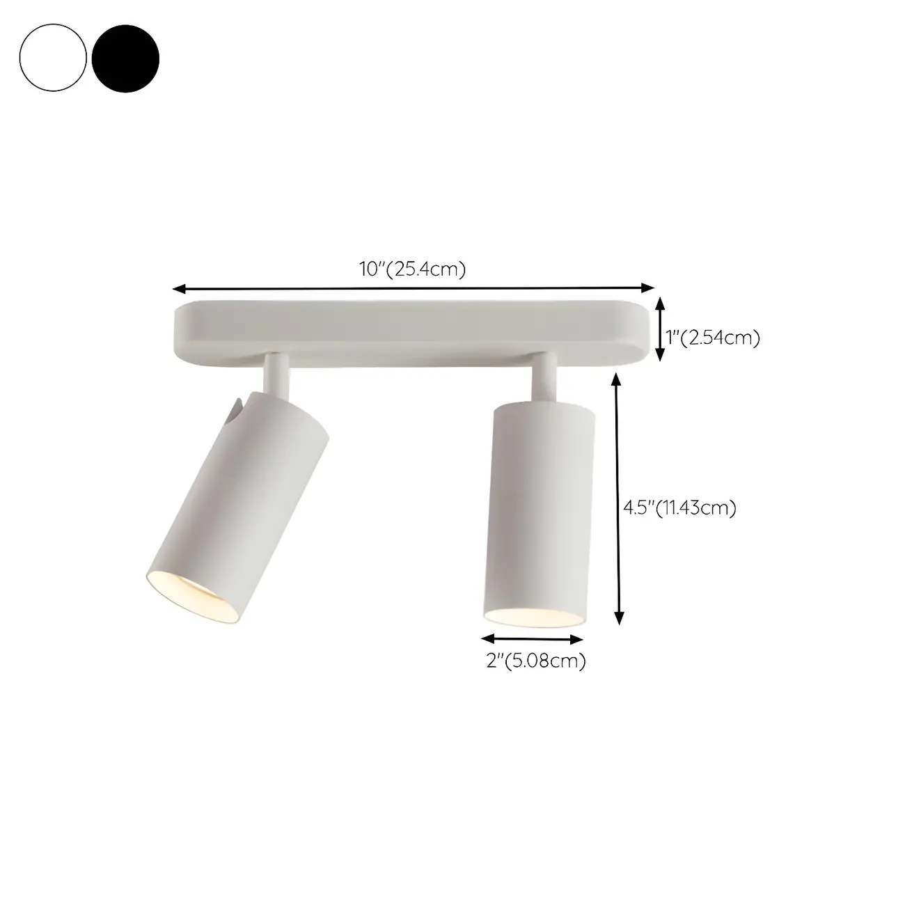 Mini Simple Cylinder Metal Semi Flush Mount Track Light