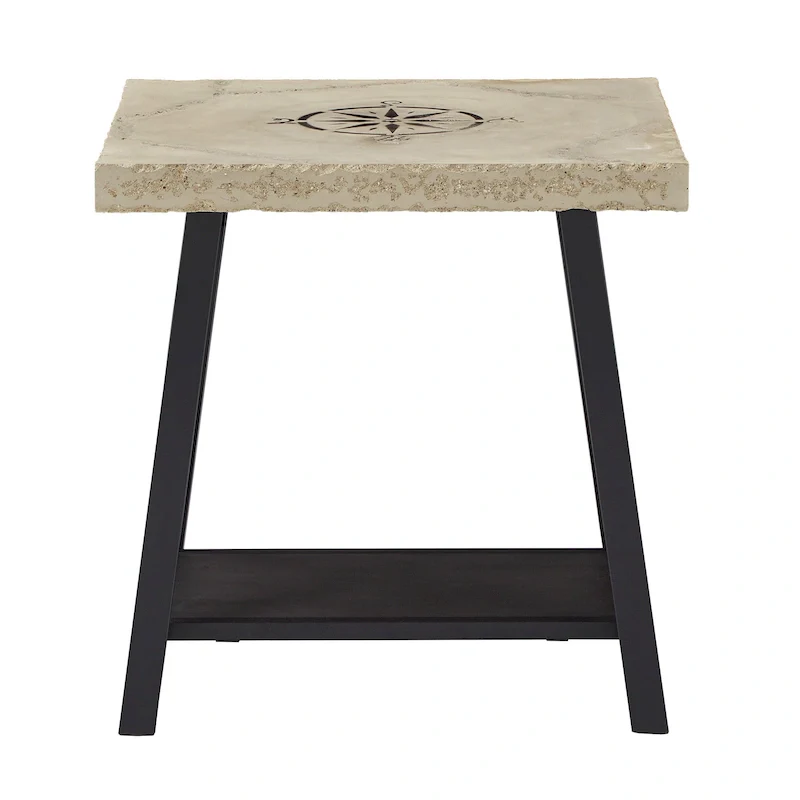 Bryson Rustic X-Base End Table with Shelf by iNSPIRE Q Classic