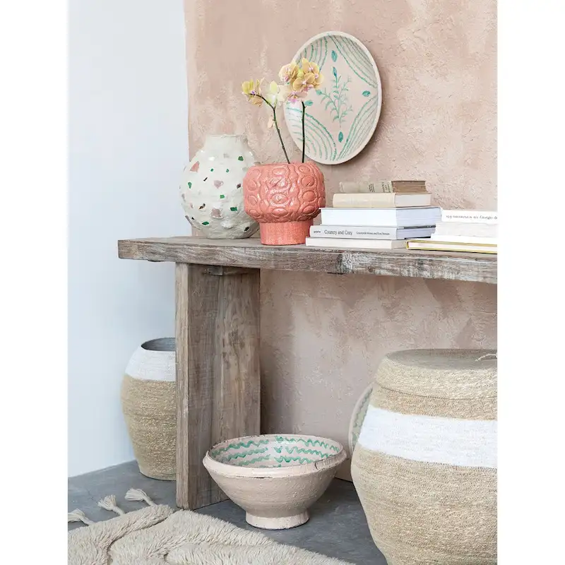 Reclaimed Wood Console Table with Distressed Bleached Finish - 72.0L x 13.0W x 32.0H