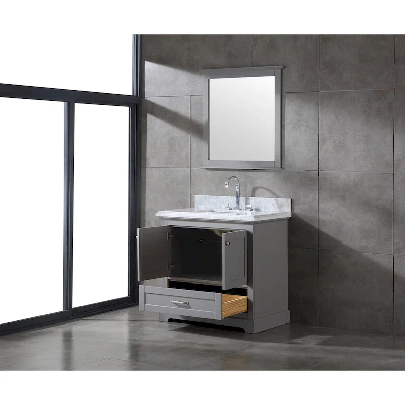 Mareo 36  Solid Wood Bathroom Vanity Set