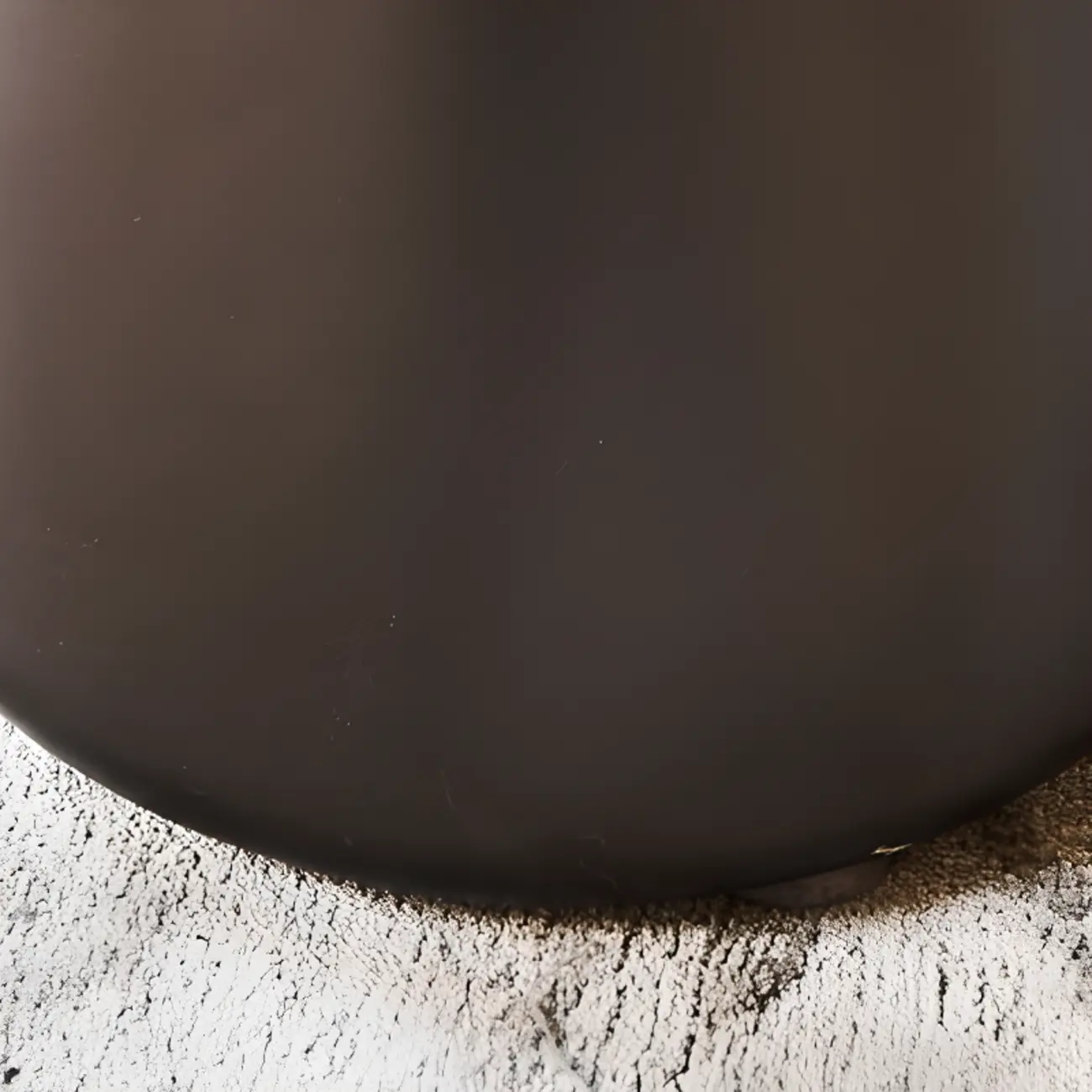 Brown Modern Round Tabletop Metal Pedestal Side Table