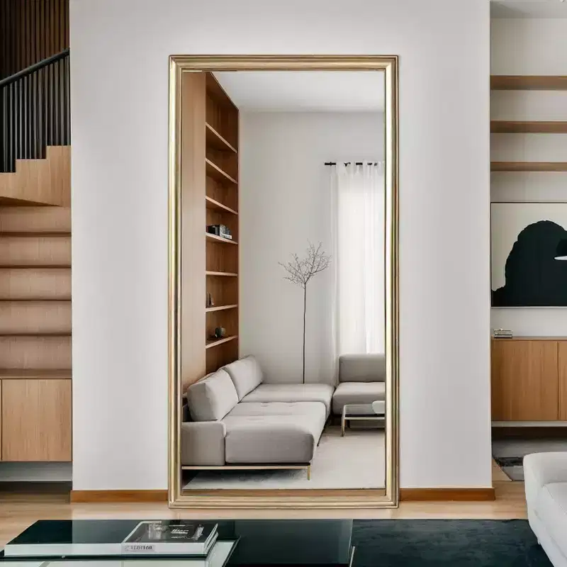 GDFStudio Hal Contemporary 70H Rectangular Full Length Mirror with Artificial Wood Frame