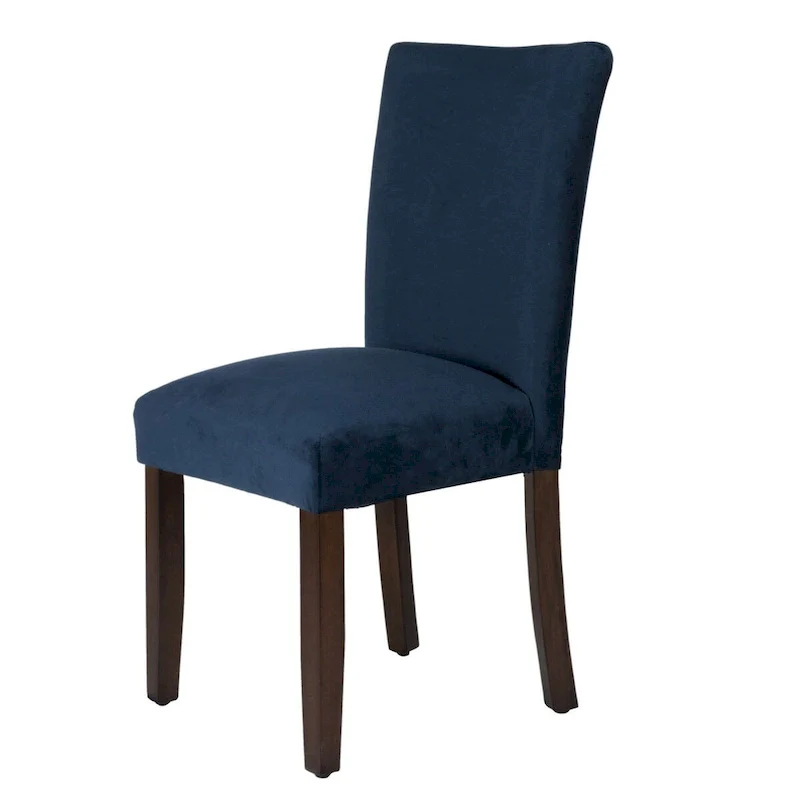 Classic Dark Navy Blue Velvet Parsons Dining Chair