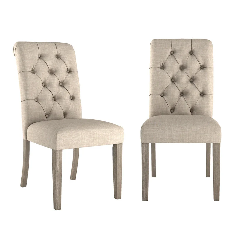 Krakova Tufted Rolled Back Parsons Chairs (Set of 2)