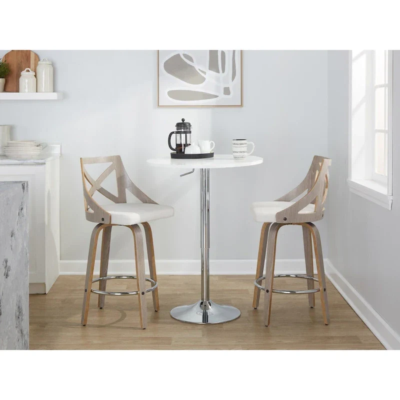 The Gray Barn Charlotte 24 Fixed-Height Counter Stool with Bent Wood Legs (Set of 2)