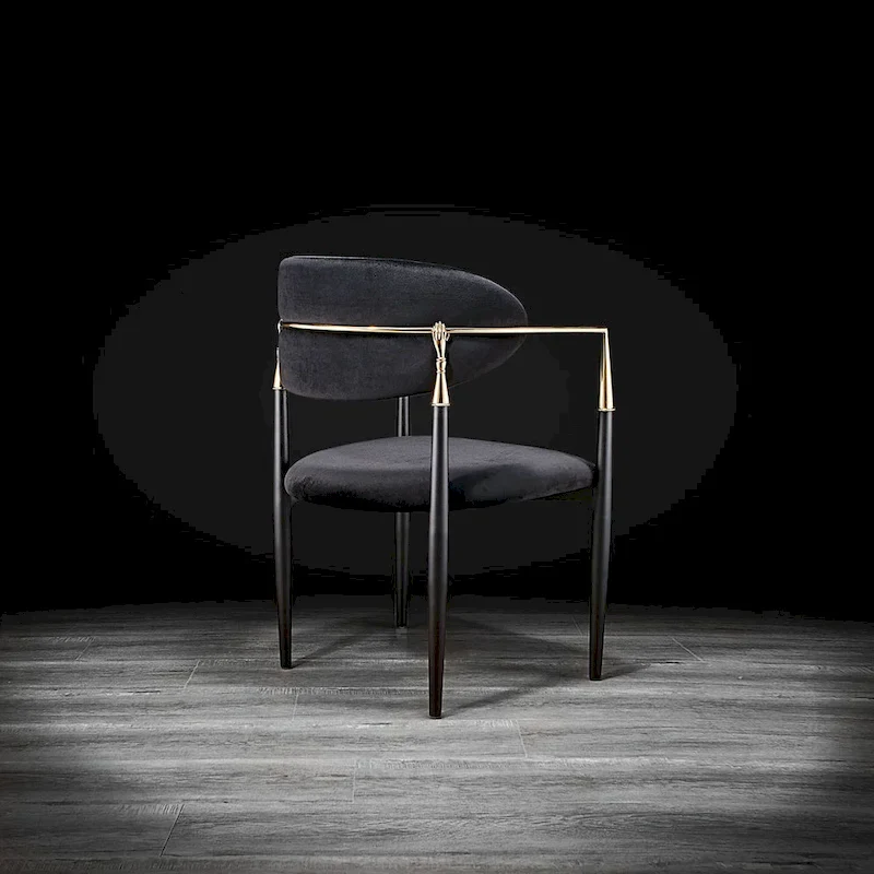Velvet Dining Chair with Gold Steel Frame