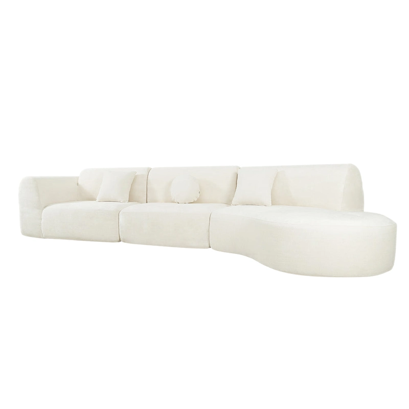 Christopher Knight Home- Buker Curved Polyester Sectional Sofa
