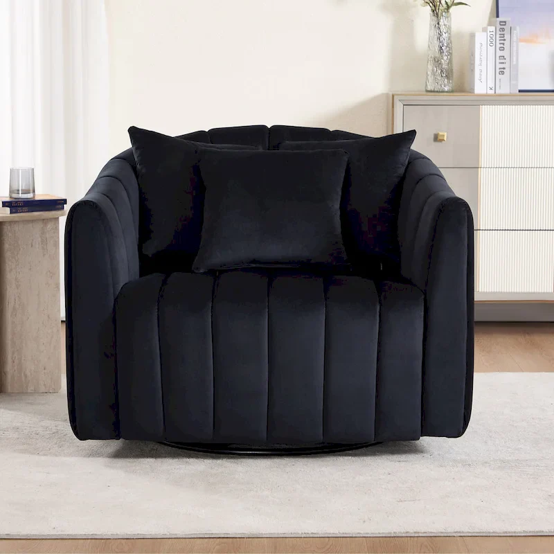 40.4W Modern Swivel Accent Chair,Swivel Single Sofa Chair with Ottoman