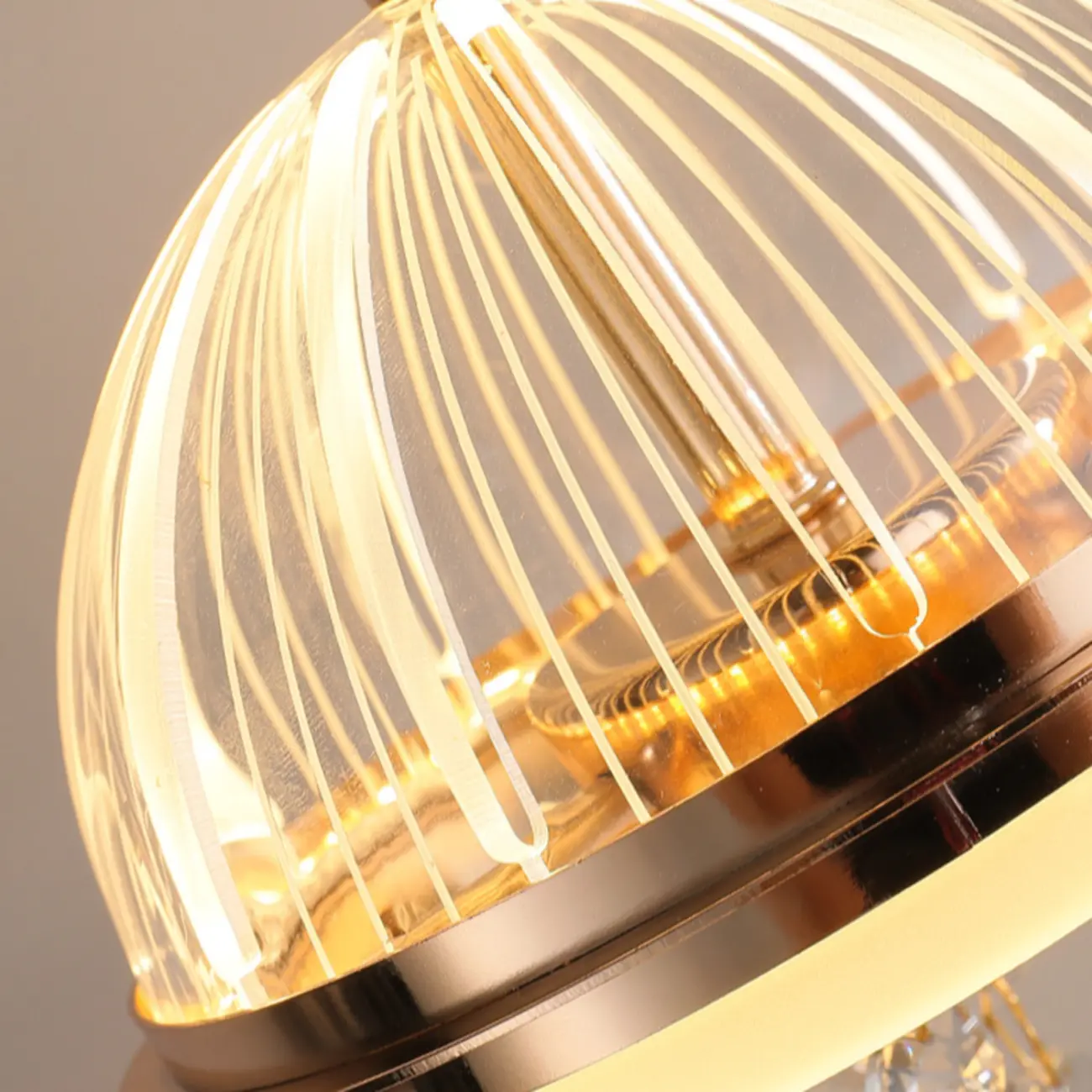 Mini Adjustable Clear Acrylic LED Dining Pendant Light