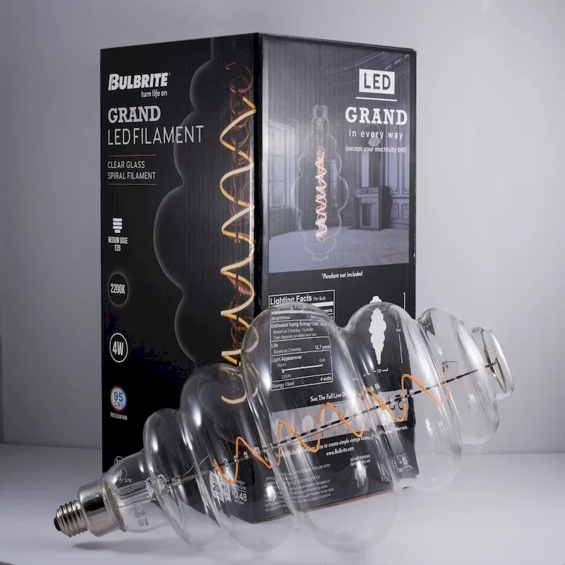 Bulbrite 4 Watt Grand Filaments Medium Dimmable (E26) LED Bulb - 200 Lumens, 2200K, and 95 CRI