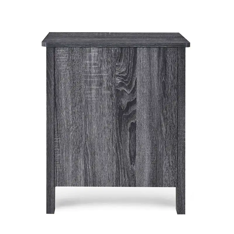 Modern Nightstand with 2 Drawers and Metal Handles by Christopher Knight Home