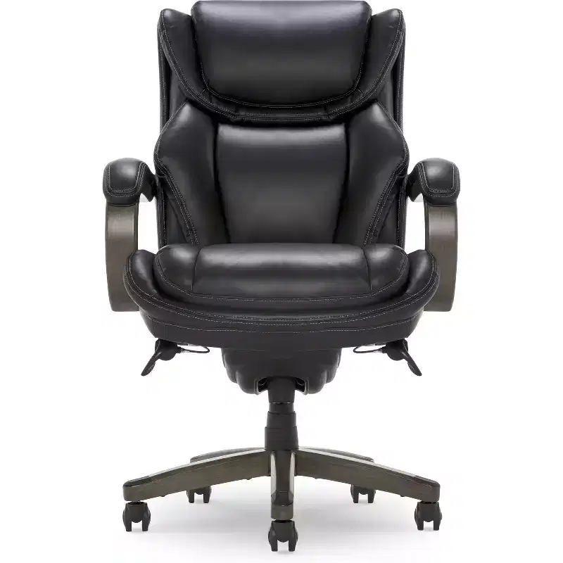 Dearden Big & Tall Executive Chair Bonded Leather Black - La-Z-Boy: Ergonomic, Adjustable, Comfort Core