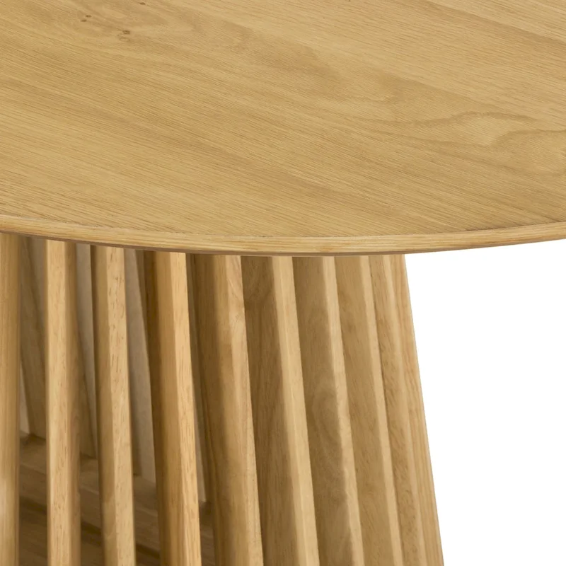 Pasadena 79 inch Solid Wood Oval Dining Table with Slatted Pedestal Base