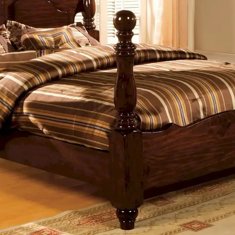 Furniture of America Weston Traditional Pine Four Poster Bed