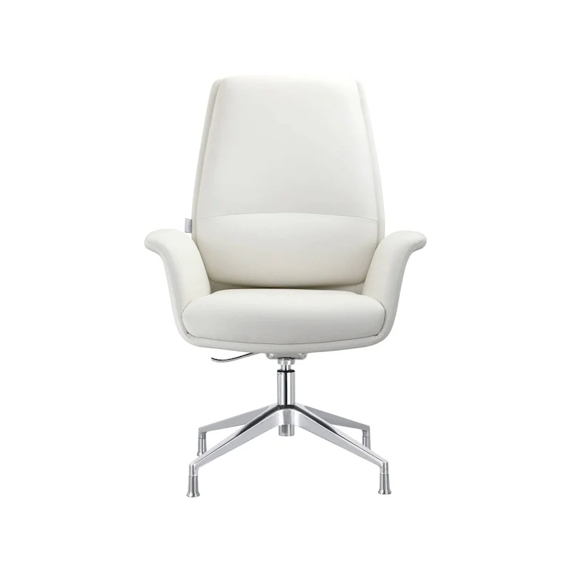 Faux Leather Swivel Office Chair with Adjustable Height – Single Seat (White / Black / Grey / Brown)