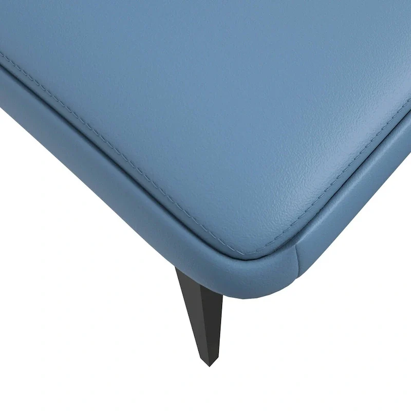 PU Leather Dining Chair – Brown/Grey/Blue Grey/Green Blue/White, Iron Legs, Single