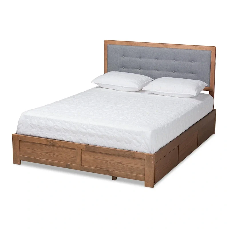 Mid-Century Modern 3-Drawer Storage Bed
