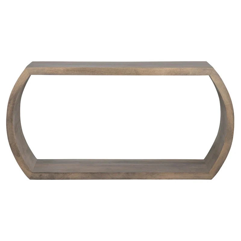 Dark Grey Wood Console Table with Open Shelf, 60