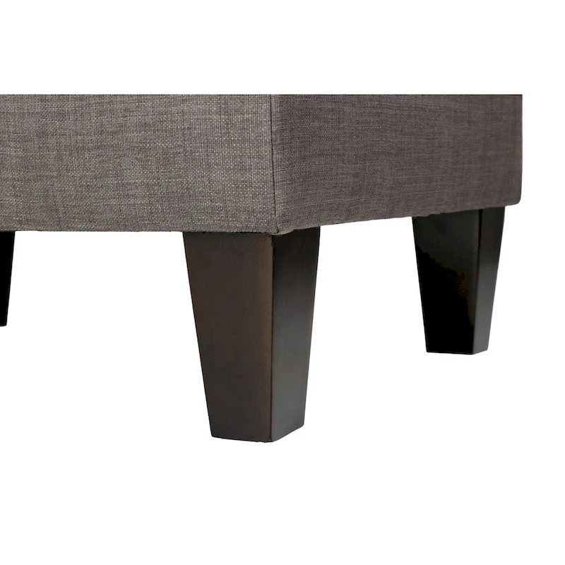 MJL Furniture Parker Fabric Upholstered Square Welted Ottoman