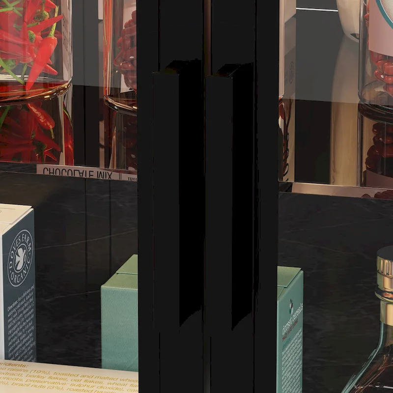 Kitchen Island with Drawers and Glass Cabinets