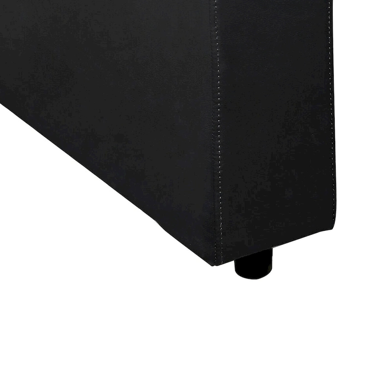 Leatherette Console with 2 Removable Metal Cup Holders, Black and Silver - 25 H x 9.5 W x 28.75 L Inches