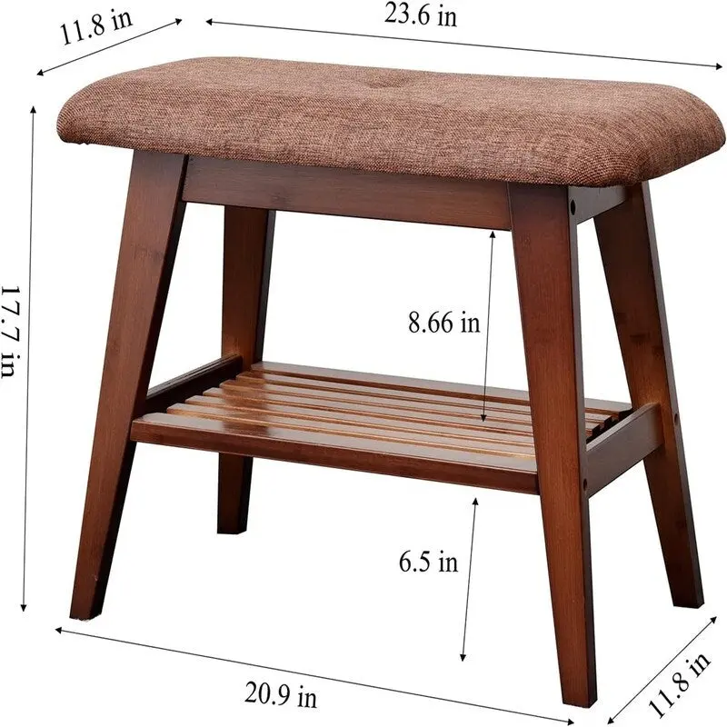 Bamboo Entryway Bench - 11.8 D x 23.6 W x 17.7 H