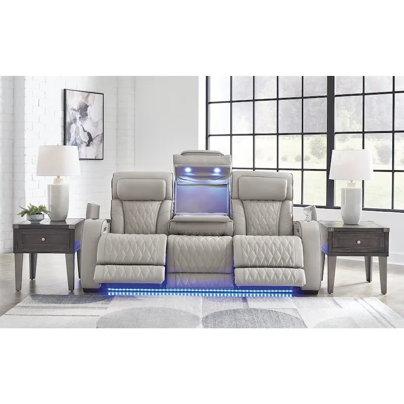 Signature Design by Ashley Boyington Gray Power Reclining Sofa - 86 W x 38.5 D x 44.5 H
