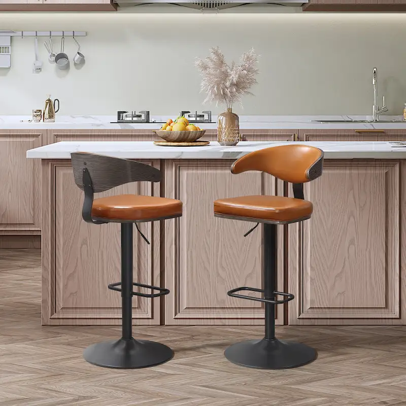 Art Leon Bentwood Swivel Adjustable Bar Stools