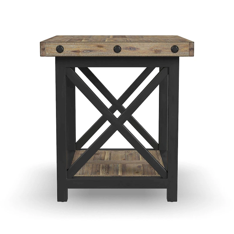Homestyles Carpenter Brown Wood End Table - 21 x 23 x 25