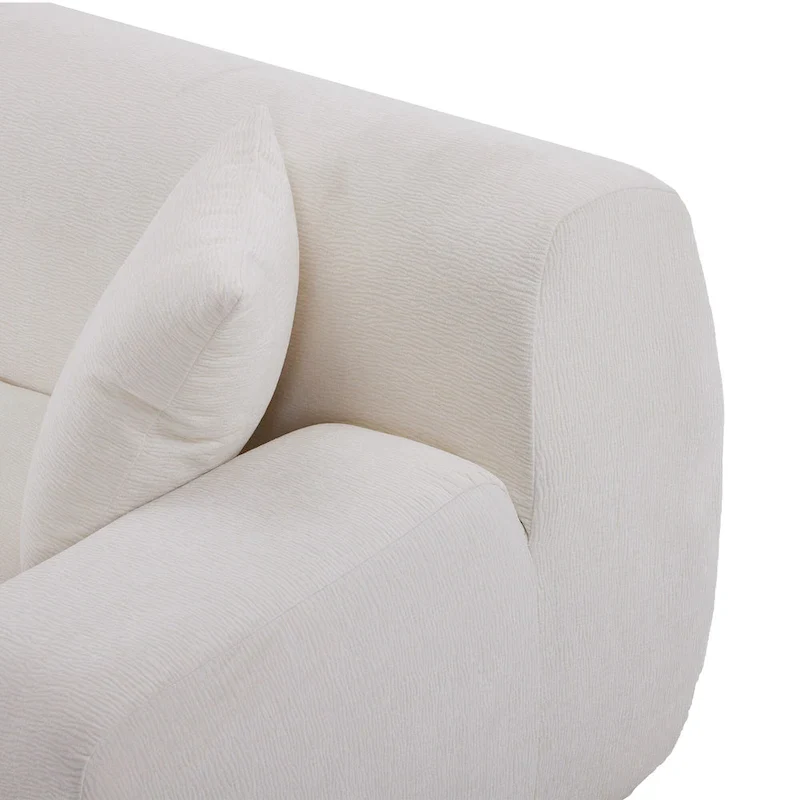 111 Polyester L-Shape Modular Sectional Sofa with High-Density Foam, 27 Deep Seat and Anti-Wrinkle Chenille Fabric