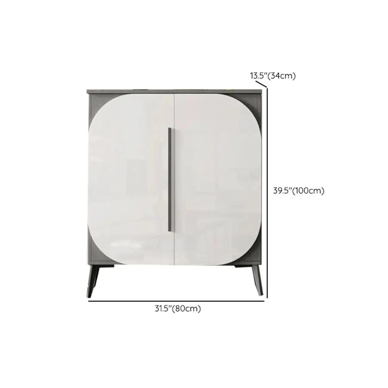 Trendy Gray-White Wooden Shoe Cabinet with Display Top