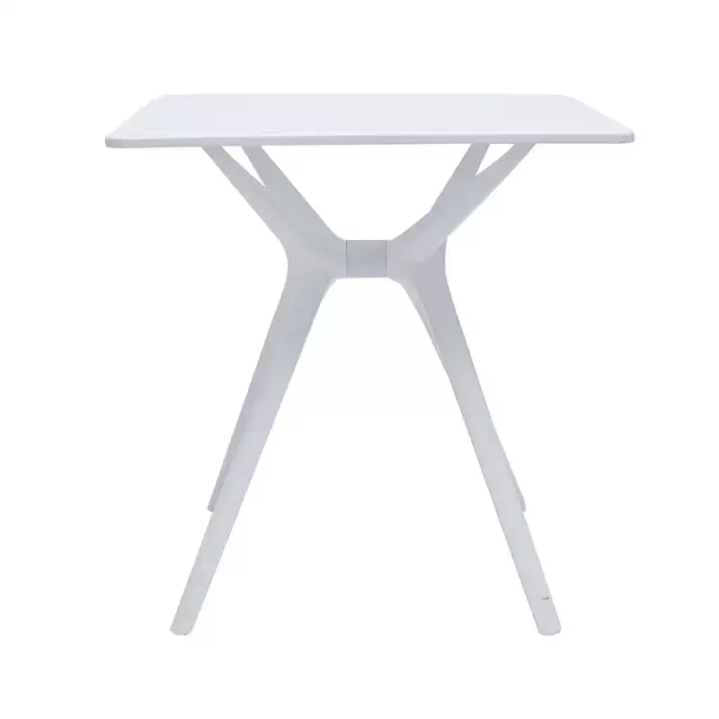 HomeRoots 28 White Heavy Duty Plastic Trestle Base Dining Table