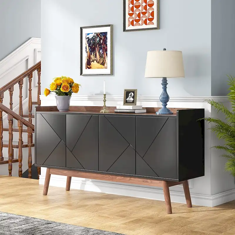 55-inch Kitchen Sideboard Buffet Cabinet with Storage Coffee Bar Cabinet with Doors