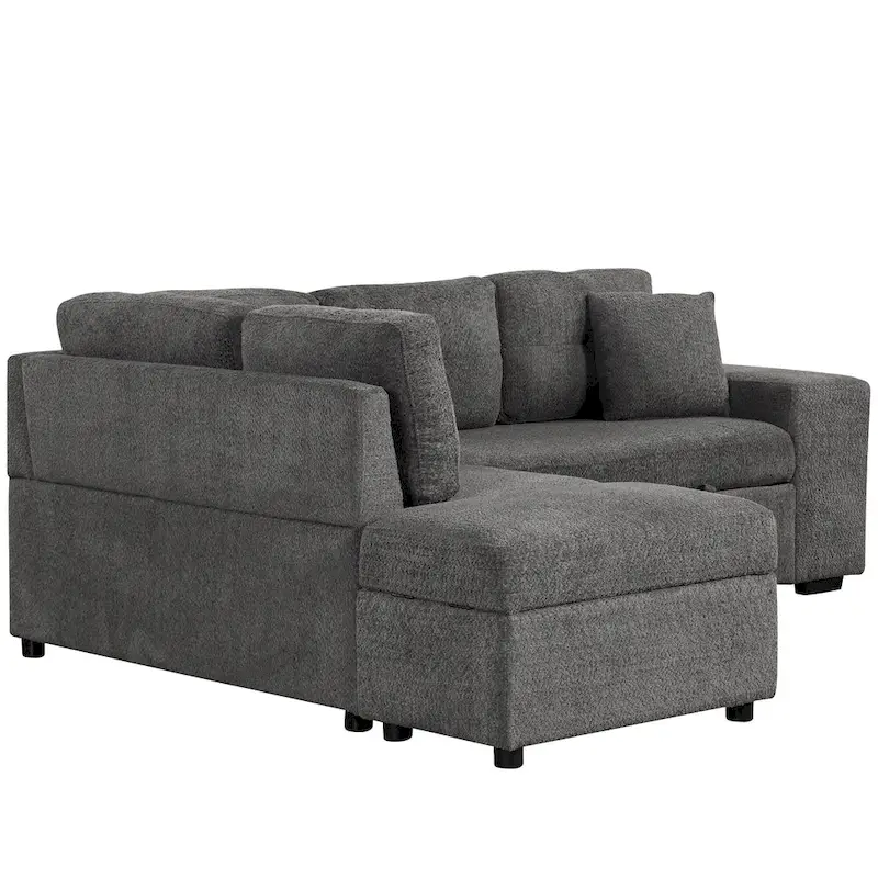 87.7 Convertible Sectional Pull Out Sofa Bed