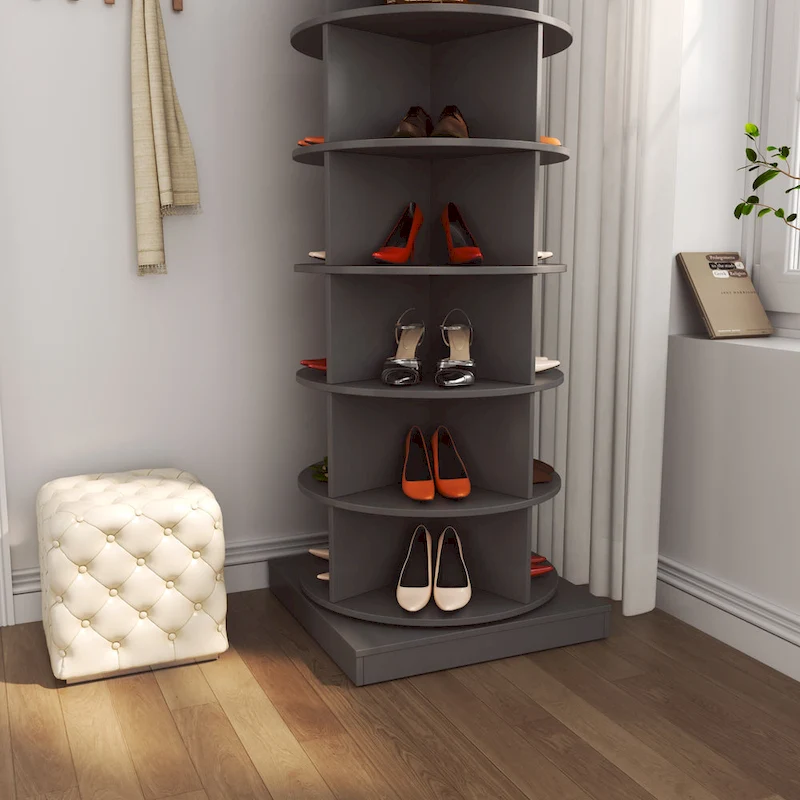 360Rotating Shoe Cabinet 6 layers Holds Up to 24 Paris of Shoes
