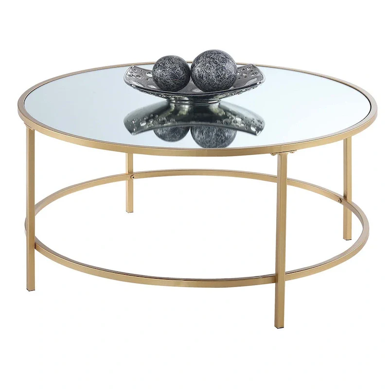 Convenience Concepts Gold Coast Faux Marble Round Coffee Table