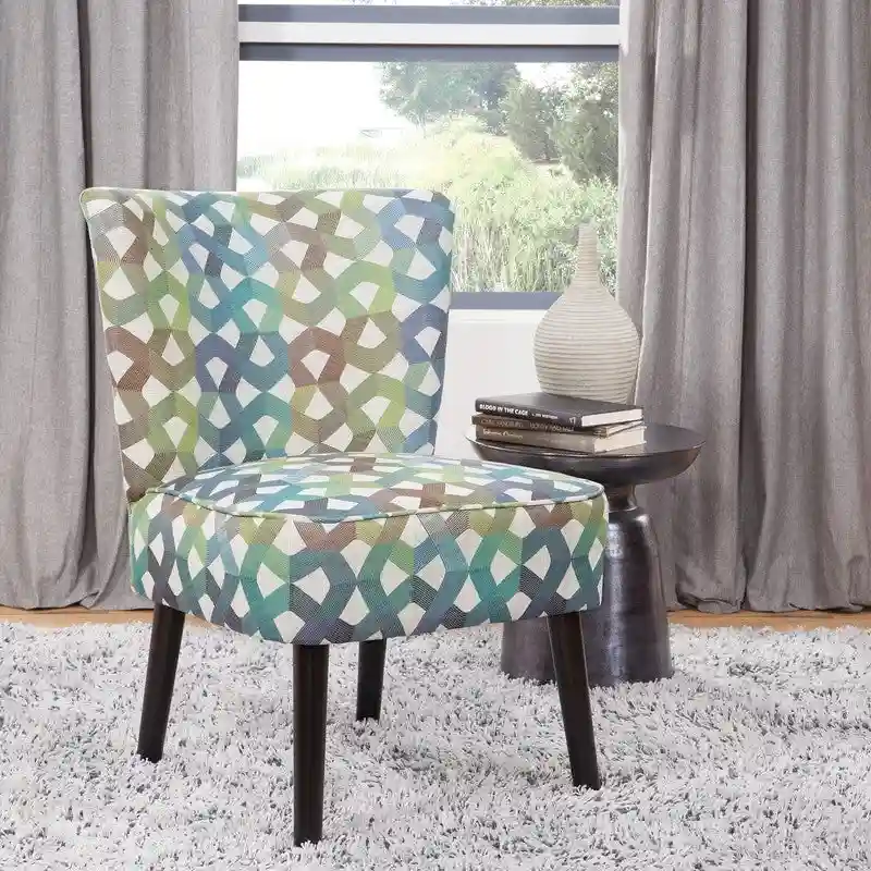 Armless Accent Side Chair with Solid Wood Legs, Espresso Finish