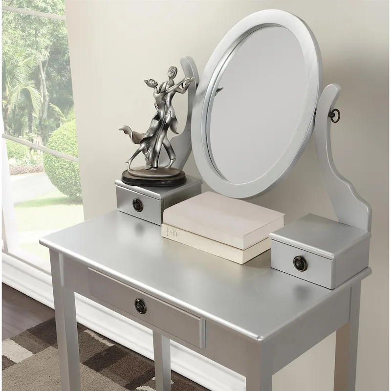 Moniys Wood Moniya Makeup Vanity Table and Stool Set