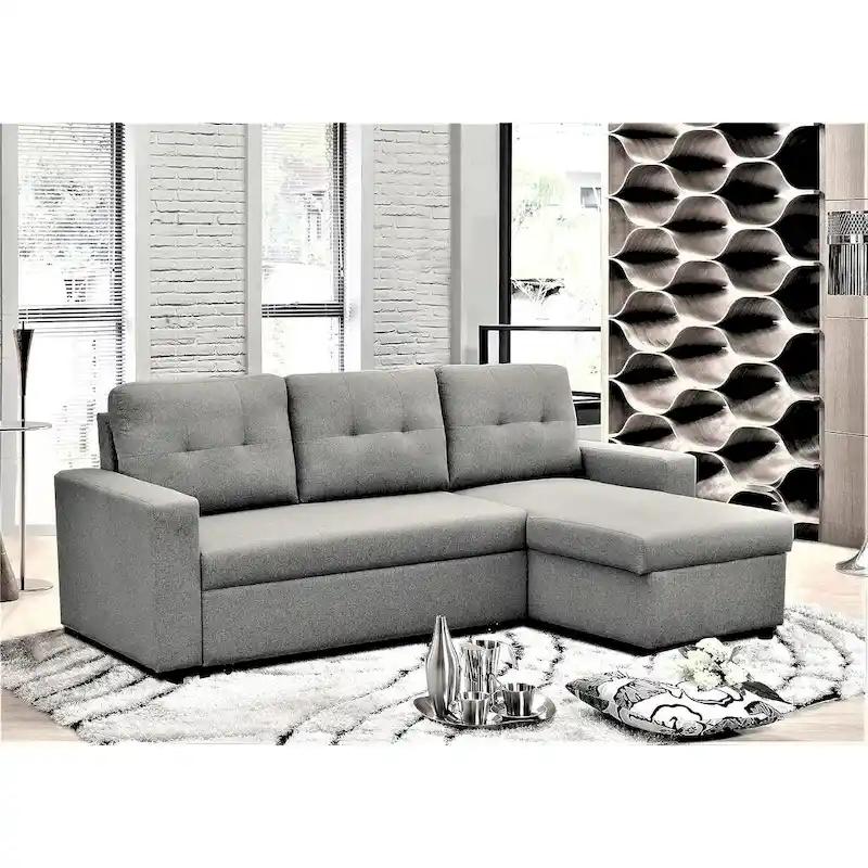 US Pride Furniture 79.92 inch Convertible L-Shaped Sectional Sleeper Sofa Bed Stylish Apartment Furniture